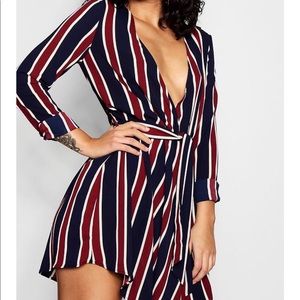 Stripe Asymmetrical Shift Dress